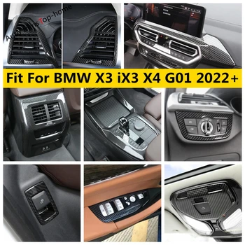 Karbon Fiber Vites Paneli / Pano Çerçevesi / Pencere Kaldırma / Kafa aydınlatma koruması Trim ABS Aksesuarları BMW İçin X3 iX3 X4 G01 2022 2023