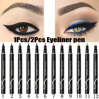 12 Renk Sıvı Eyeliner Renkli Profesyonel Su Geçirmez Uzun ömürlü Pürüzsüz Eyeliner MakeupTool Göz Kozmetik TSLM2